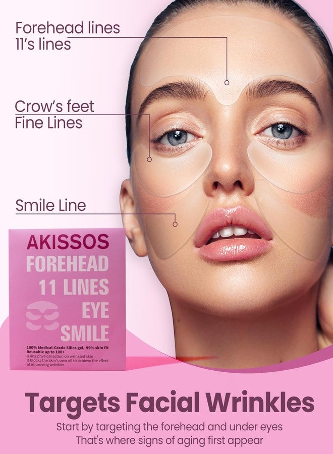 Akissos 5PCS Silicone Facial Wrinkle Patches,Super Hydration Forehead Wrinkle Patches,Anti Wrinkle Patches to Smooth Under Eye,Smile Line Patches Overnight,After Skin Care,Birthday Gifts for Women/Men - Image 5